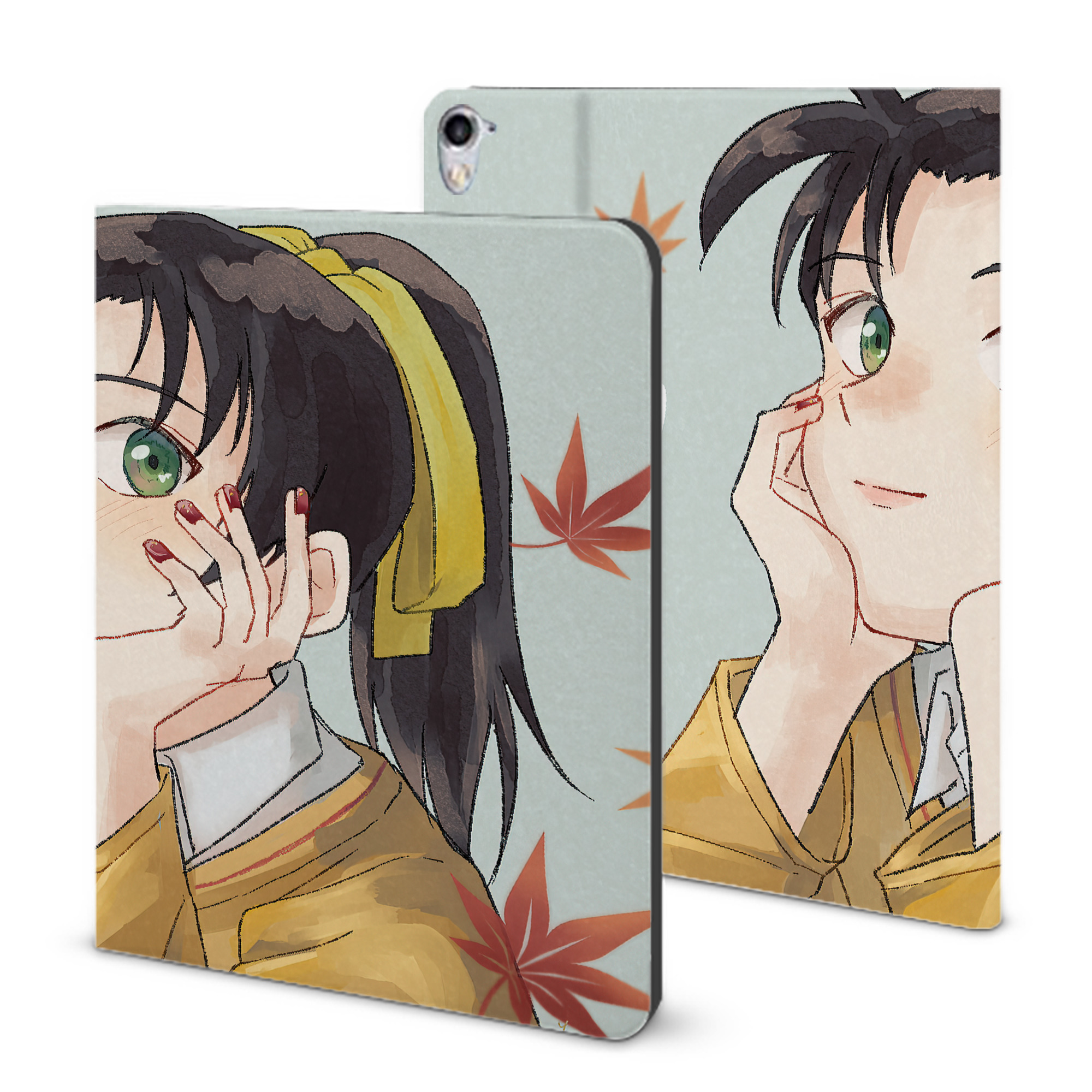 （画像用） 名探偵コナン Detective Conan IPad ケース ブック型 PUレザー TPU 耐衝撃 軽量 薄型 ペン収納なし 全面保護 IPad 各モデル対応